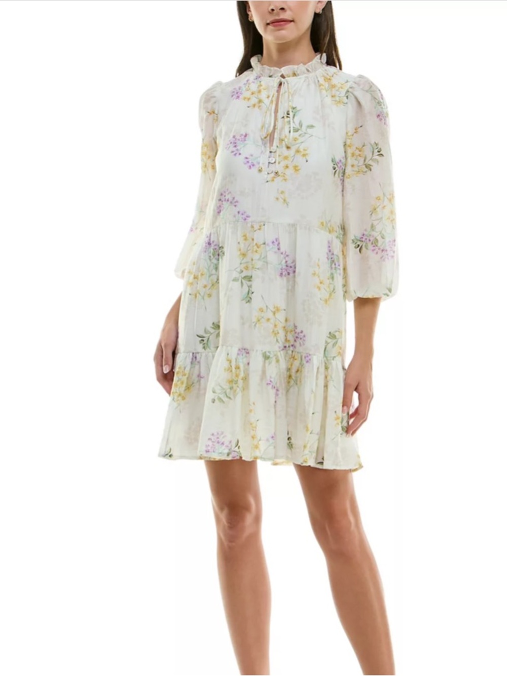 Taylor Floral Tiered A-Line Dress - Picture 2 of 7